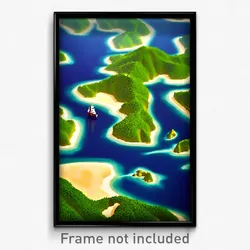 Pixel Art Poster - Accurate Archipelago (8 Bit Psychedelic Video Game Print)