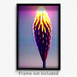 Pixel Art Poster - Warm Spike (8 Bit Psychedelic Trippy Weird Video Game Print)