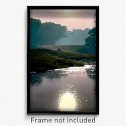 Pixel Art Poster - Damp Moor (8 Bit Psychedelic Trippy Weird Video Game Print)