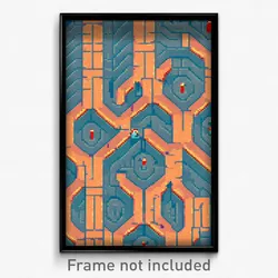 Pixel Art Poster - Novel Maze (8 Bit Psychedelic Trippy Weird Video Game Print)