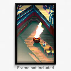 Pixel Art Poster - Imaginative Pit (8 Bit Psychedelic Trippy Video Game Print)