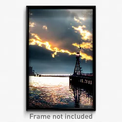 Pixel Art Poster - Dramatic Wharf (8 Bit Psychedelic Trippy Video Game Print)