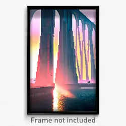 Pixel Art Poster - Brilliant Aquaduct (8 Bit Psychedelic Video Game Print)