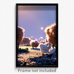 Pixel Art Poster - Fluffy Boneyard (8 Bit Psychedelic Trippy Video Game Print)