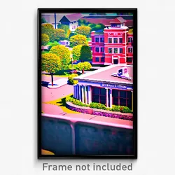 Pixel Art Poster - Adorable Campus (8 Bit Psychedelic Trippy Video Game Print)