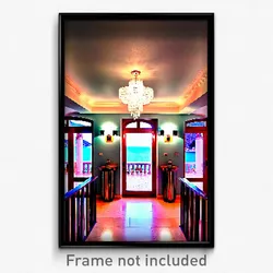 Pixel Art Poster - Dazzling Villa (8 Bit Psychedelic Trippy Video Game Print)