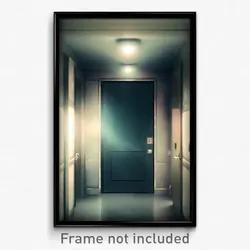 Pixel Art Poster - Gloomy Door (8 Bit Psychedelic Trippy Weird Video Game Print)