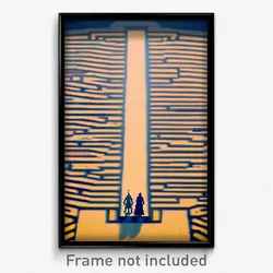 Pixel Art Poster - Distant Maze (8 Bit Psychedelic Trippy Video Game Print)
