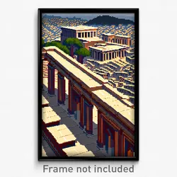 Pixel Art Poster - Beloved Acropolis (8 Bit Psychedelic Trippy Video Game Print)