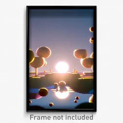 Pixel Art Poster - Spherical Downs (8 Bit Psychedelic Trippy Video Game Print)