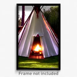 Pixel Art Poster - Antique Wigwam (8 Bit Psychedelic Trippy Video Game Print)