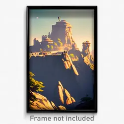 Pixel Art Poster - Impressive Promontory (8 Bit Psychedelic Video Game Print)