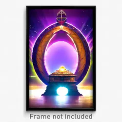 Pixel Art Poster - Oval Ark (8 Bit Psychedelic Trippy Weird Video Game Print)
