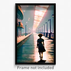 Pixel Art Poster - Buoyant Promenade (8 Bit Psychedelic Trippy Video Game Print)