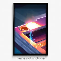 Pixel Art Poster - Liquid Ledge (8 Bit Psychedelic Trippy Video Game Print)