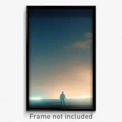 Pixel Art Poster - Sky Blue Darkness (8 Bit Psychedelic Trippy Video Game Print)