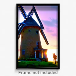 Pixel Art Poster - Bumpy Windmill (8 Bit Psychedelic Trippy Video Game Print)