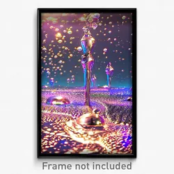Pixel Art Poster - Bubbly Mooring (8 Bit Psychedelic Trippy Video Game Print)