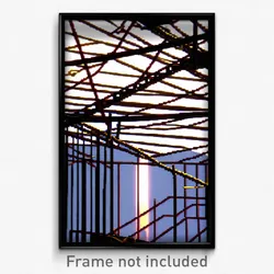 Pixel Art Poster - Complex Wire Frame Overhang (8 Bit Video Game Print)