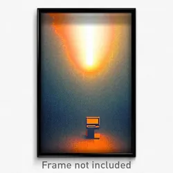 Pixel Art Poster - Orange Domain (8 Bit Psychedelic Trippy Video Game Print)