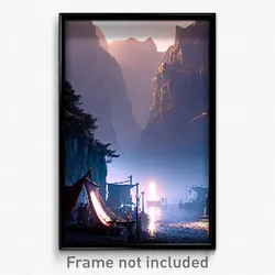 Pixel Art Poster - Sharp Encampment (8 Bit Psychedelic Trippy Video Game Print)