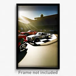Pixel Art Poster - Old Racecar (8 Bit Psychedelic Trippy Weird Video Game Print)