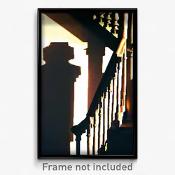 Pixel Art Poster - Shadowy Balustrade (8 Bit Psychedelic Video Game Print)