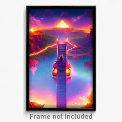 Pixel Art Poster - Enchanted Delta (8 Bit Psychedelic Trippy Video Game Print)
