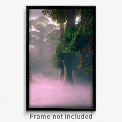Pixel Art Poster - Muted Rainforest (8 Bit Psychedelic Trippy Video Game Print)