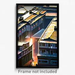 Pixel Art Poster - Underground Rooftops (8 Bit Psychedelic Video Game Print)