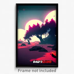 Pixel Art Poster - Normal Badland (8 Bit Psychedelic Trippy Video Game Print)