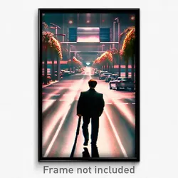Pixel Art Poster - Silver Boulevard (8 Bit Psychedelic Trippy Video Game Print)