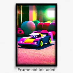Pixel Art Poster - Plush Wheels (8 Bit Psychedelic Trippy Video Game Print)
