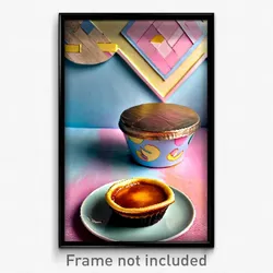 Pixel Art Poster - Massive Pastel De Nata (8 Bit Psychedelic Video Game Print)