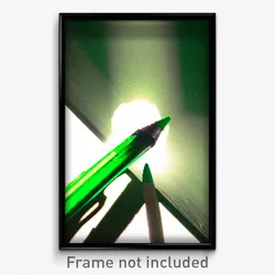 Pixel Art Poster - Green Pen (8 Bit Psychedelic Trippy Weird Video Game Print)