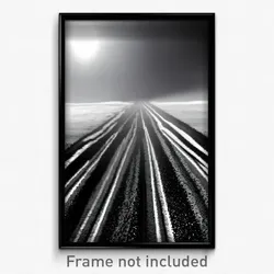 Pixel Art Poster - Colorless Track (8 Bit Psychedelic Trippy Video Game Print)