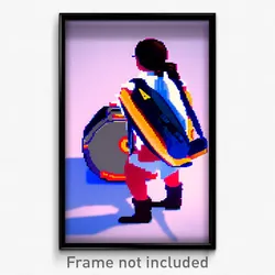 Pixel Art Poster - Circular Backpack (8 Bit Psychedelic Trippy Video Game Print)