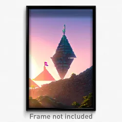 Pixel Art Poster - Triangular Empire (8 Bit Psychedelic Trippy Video Game Print)