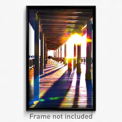 Pixel Art Poster - Sunny Boardwalk (8 Bit Psychedelic Trippy Video Game Print)