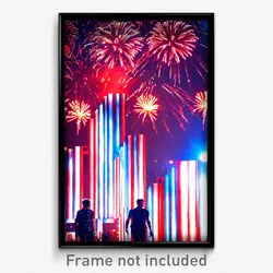Pixel Art Poster - Slim Fourth Of July (8 Bit Psychedelic Video Game Print)