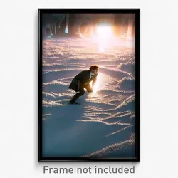 Pixel Art Poster - Frosty Firth (8 Bit Psychedelic Trippy Video Game Print)