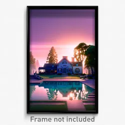 Pixel Art Poster - Stylish Homestead (8 Bit Psychedelic Trippy Video Game Print)