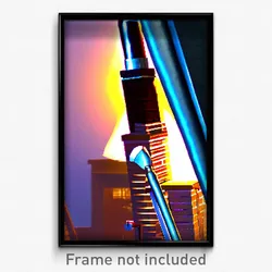 Pixel Art Poster - Shiny Chimney (8 Bit Psychedelic Trippy Video Game Print)