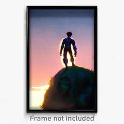 Pixel Art Poster - Adventurous Giant (8 Bit Psychedelic Trippy Video Game Print)