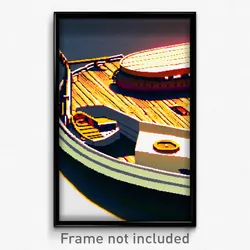 Pixel Art Poster - Round Boat (8 Bit Psychedelic Trippy Weird Video Game Print)