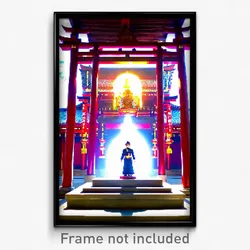 Pixel Art Poster - Tremendous Shrine (8 Bit Psychedelic Trippy Video Game Print)