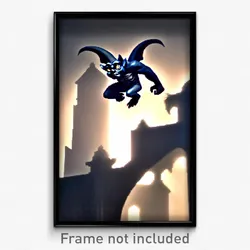 Pixel Art Poster - Perfect Gargoyle (8 Bit Psychedelic Trippy Video Game Print)