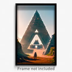 Pixel Art Poster - Triangular Outpost (8 Bit Psychedelic Video Game Print)