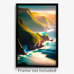 Pixel Art Poster - Colossal Coast (8 Bit Psychedelic Trippy Video Game Print)