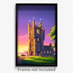 Pixel Art Poster - Tan Priory (8 Bit Psychedelic Trippy Weird Video Game Print)
